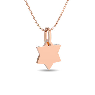 Diamond 1/6 ct tw Round Cut Star Pendant in 10K Rose Gold