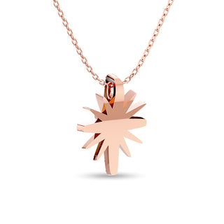 Diamond 1/8 ct tw Sun Necklace in 10K Rose Gold