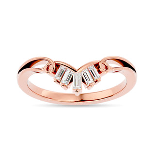 Diamond 1/6 ct tw Chevron Band in 10K Rose Gold