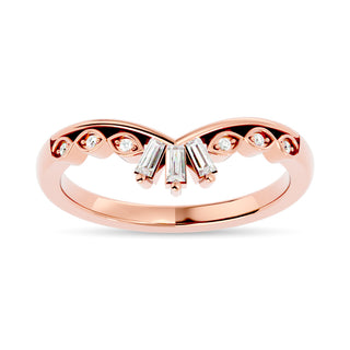 Diamond 1/6 ct tw Chevron Band in 14K Rose Gold
