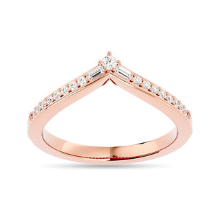 Diamond 1/6 ct tw Chevron Band in 10K Rose Gold