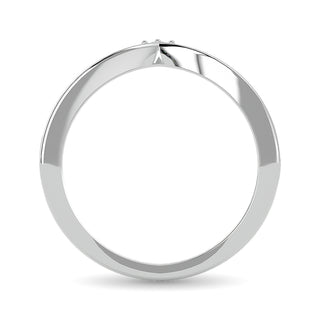 10KT WHITE GOLD 1/6CT TW DIAMOND CHEVRON BAND