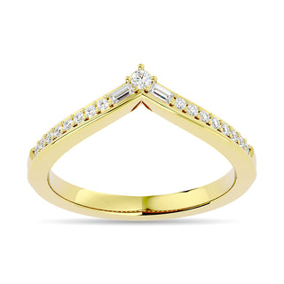 Diamond 1/6 ct tw Chevron Band in 10K Yellow Gold