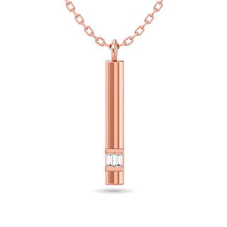 Diamond Bar Pendant 1/50 ct tw in 10K Rose Gold