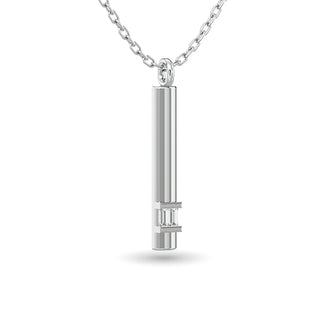Diamond Bar Pendant 1/50 ct tw in 10K White Gold