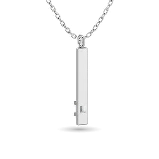 Diamond Bar Pendant 1/50 ct tw in 10K White Gold