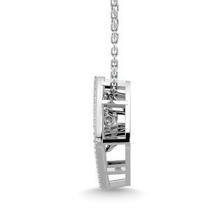 Diamond 1/4 Ct.Tw. Square Shape Pendant in 14K White Gold
