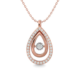 Diamond 1/4 Ct.Tw. Pear Shape Pendant in 14K Rose Gold