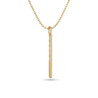 Diamond 1/10 Ct.Tw. Straight Baguette Bar Pendant in 10K Yellow Gold