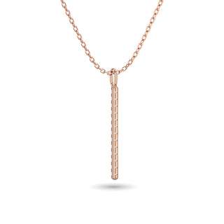 Diamond 1/10 ct tw Bar Pendant in 10K Rose Gold