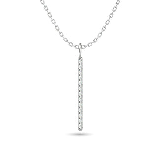 Diamond Bar Pendant 1/8 ct tw in 10K White Gold