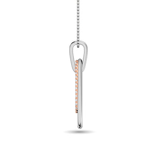 Diamond 1/8 ct tw Fashion Pendant in 10K White and Rose Gold