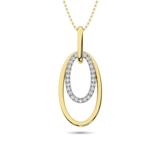 Diamond 1/8 ct tw Fashion Pendant in 10K White and Yellow Gold