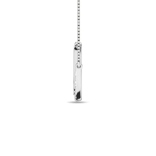 Diamond 1/10 ct tw Round Cut Moon Necklace in 14K White Gold