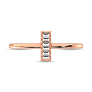 Diamond 1/20 ct tw Baguette Cut Fashion Ring in 10K Rose Gold