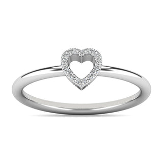Diamond 1/20 ct tw Heart Ring in 10K White Gold