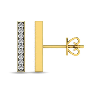 Diamond 1/20 ct tw Bar Earrings in 10K White Gold