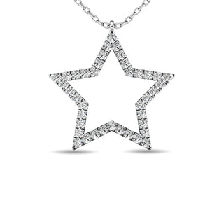 Diamond 1/8 ct tw Star Pendant in 10K White Gold