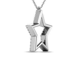 Diamond 1/8 ct tw Star Pendant in 10K White Gold