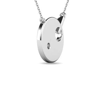 Diamond 1/20 ct tw Disc Necklace in 10K White Gold