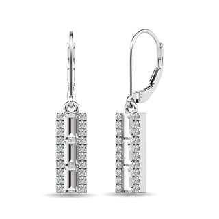 Diamond 1/2 Ct.Tw. Bar Earrings in 14K White Gold