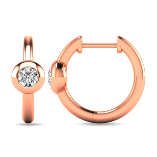 Diamond 1/10 ct tw Bezel Set Earrings in 10K Rose Gold