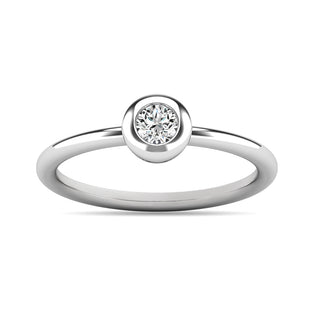 Diamond 1/10 ct tw Bezel Set Ring in 10K White Gold