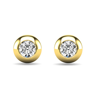 Diamond 1/10 ct tw Bezel Set Earrings in 10K Yellow Gold