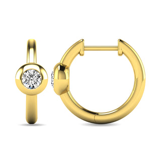 Diamond 1/10 ct tw Bezel Set Earrings in 10K Yellow Gold