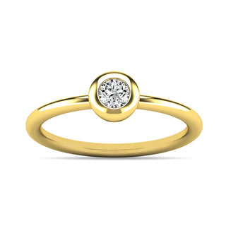 Diamond 1/10 ct tw Bezel Set Ring in 10K Yellow Gold
