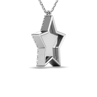 Diamond 1/8 ct tw Star Pendant in 10K White Gold
