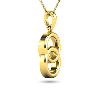 Diamond 1/10 ct tw Circle Pendant in 10K Yellow Gold