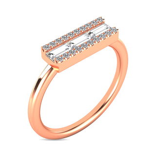 Diamond 1/2 Ct.Tw. Bar Ring in 14K Rose Gold