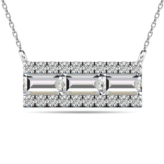 Diamond 1/2 Ct.Tw. Bar Necklace in 14K White Gold