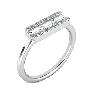 Diamond 1/2 Ct.Tw. Bar Ring in 14K White Gold