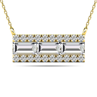 Diamond 1/2 Ct.Tw. Bar Necklace in 14K Yellow Gold