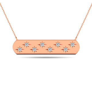 Diamond 1/8 ct tw Bar Pendant in 14K Rose Gold