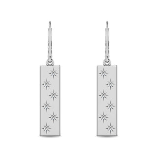 Diamond 1/5 ct tw Bar Earrings in 14K White Gold