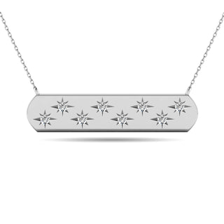 Diamond 1/8 ct tw Bar Pendant in 14K White Gold