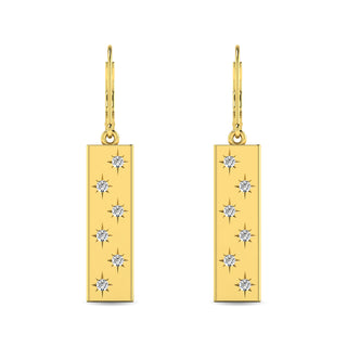 Diamond 1/5 ct tw Bar Earrings in 14K Yellow Gold