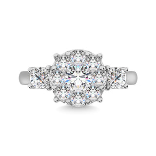 Diamond 1 ct tw Heart Three Stone Ring in 14K White Gold