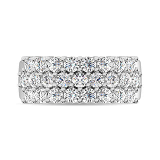 Diamond 1 ct tw Round Cut Three Row Ring in 14K White Gold
