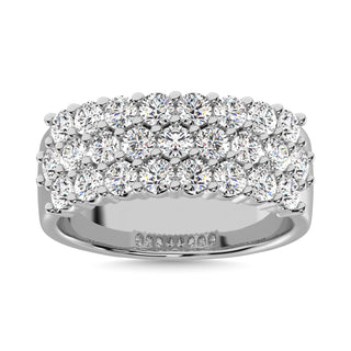 Diamond 1 ct tw Round Cut Three Row Ring in 14K White Gold