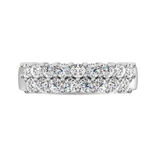 Diamond 1/2 ct tw Round Cut Two Row Ring in 14K White Gold