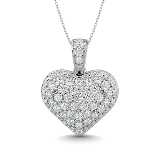 Diamond 1 ct tw Heart Pendant in 10K White Gold