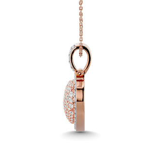 Diamond 1 ct tw Heart Pendant in 10K Pink Gold With White Gold Touch