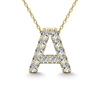 Diamond 1/8 Ct.Tw. Letter "A" Pendant in 14K Yellow Gold
