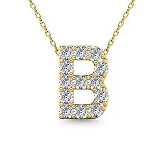 Diamond 1/8 Ct.Tw. Letter "B" Pendant in 14K Yellow Gold