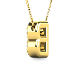 Diamond 1/8 Ct.Tw. Letter "B" Pendant in 14K Yellow Gold