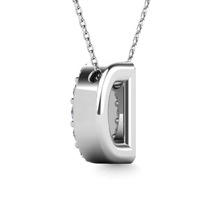 Diamond 1/8 Ct.Tw. Letter "D" Pendant in 14K White Gold